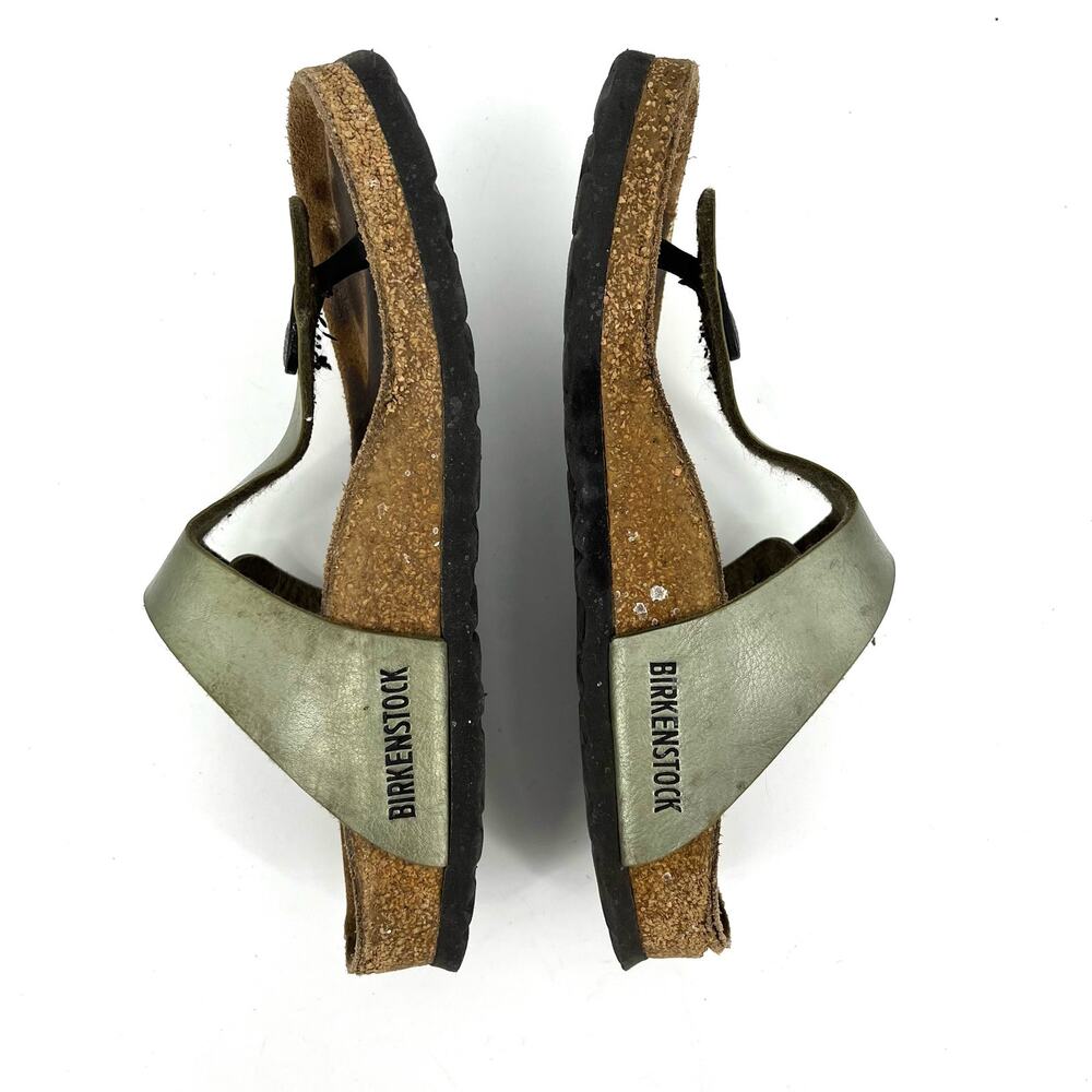 Birkenstock green faux leather Gizeh thong sandals (37‎ - US6.5) - Picture 6 of 9